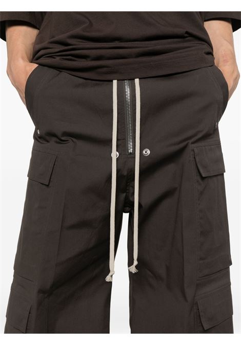 Pantaloni cargo con coulisse in marrone Rick owens - uomo RICK OWENS | RU02E1339TE78